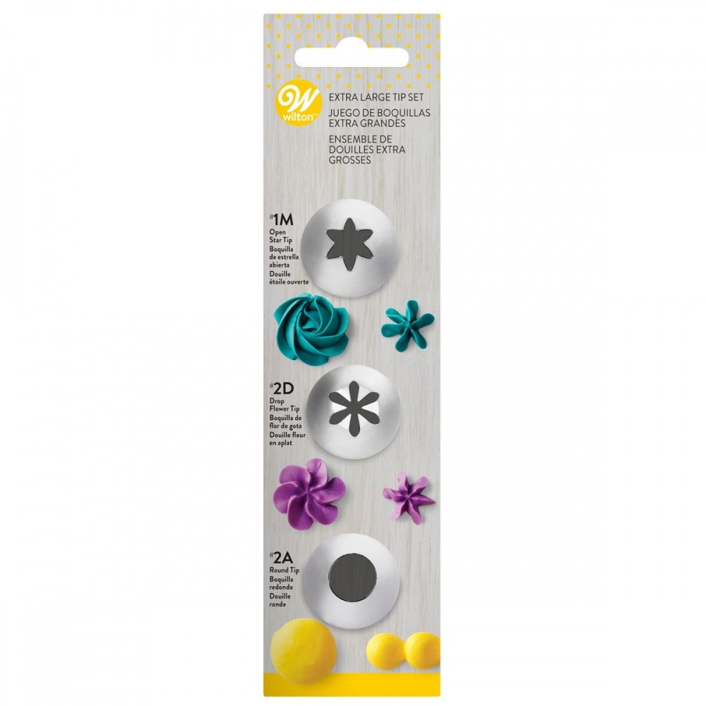Wilton Piping Tip Extra Large Set Of 3 (No.1M, No.2D, No.2A)