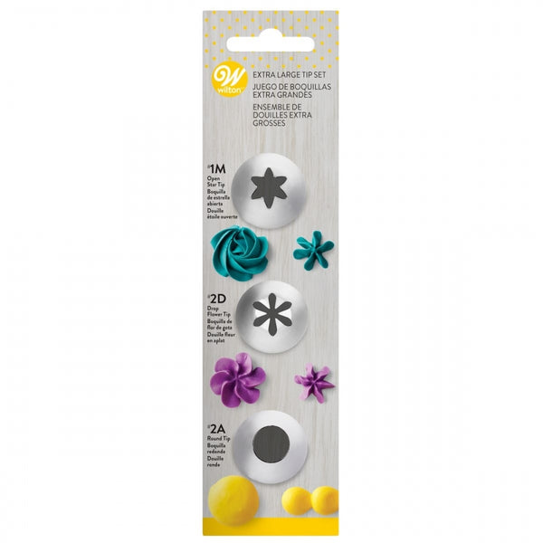 Wilton Piping Tip Extra Large Set Of 3 (No.1M, No.2D, No.2A)