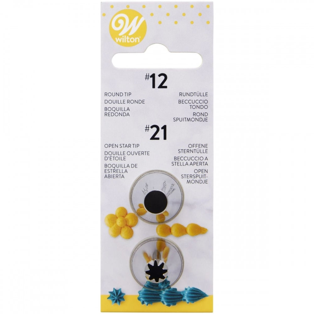 Wilton Piping Tip Set Of 2 (No.12, No.21)