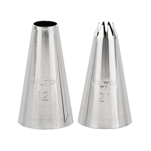 Wilton Piping Tip Set Of 2 (No.12, No.21)