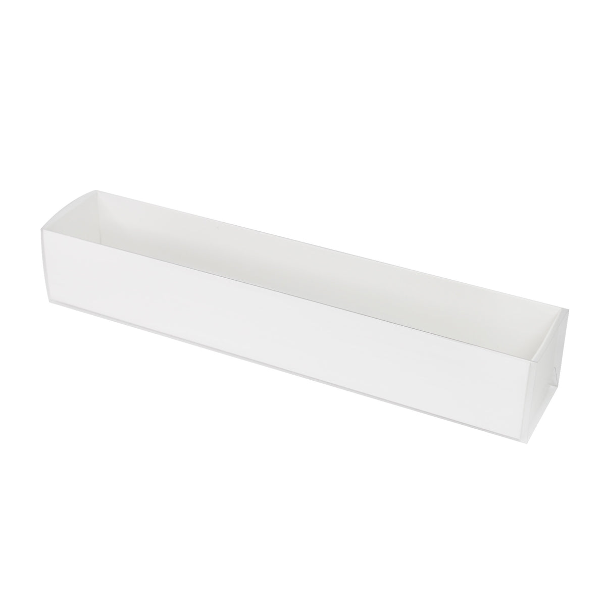 Simply Making Luxury Satin White Rectangle Macaron Box With Clear Sleeve Holds 12