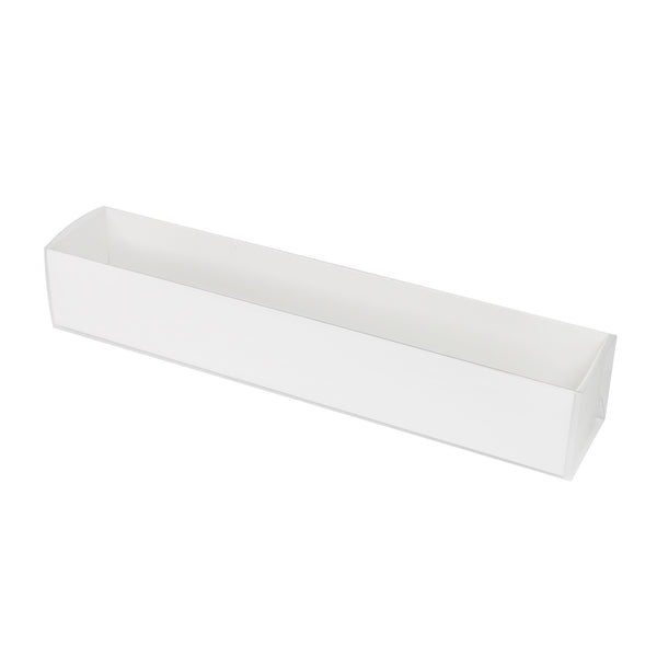 Simply Making Luxury Satin White Rectangle Macaron Box With Clear Sleeve Holds 12