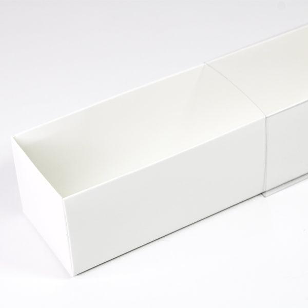Simply Making Luxury Satin White Rectangle Macaron Box With Clear Sleeve Holds 12