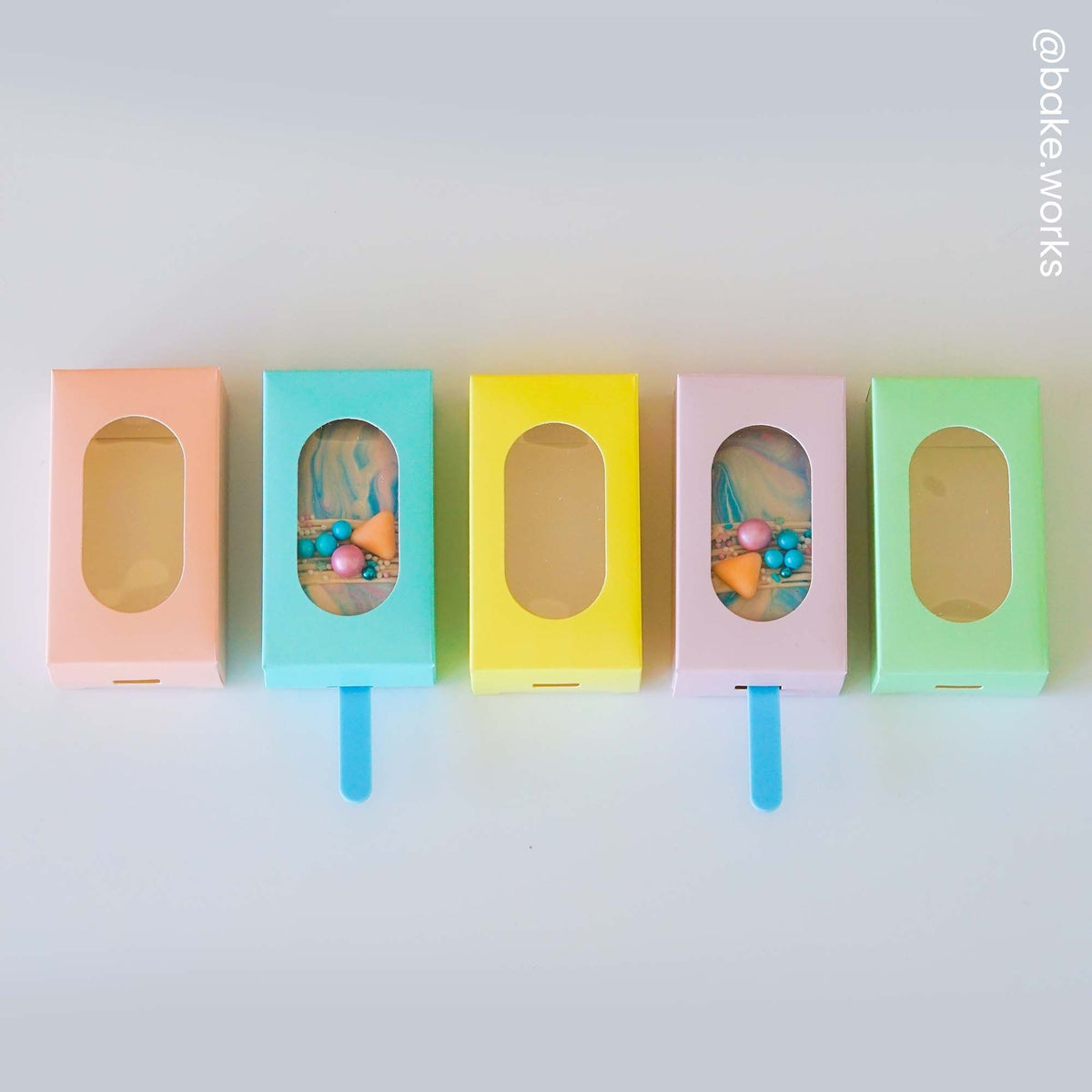 Simply Making Pastel Peach Cakesicle Box - Pack Of 10
