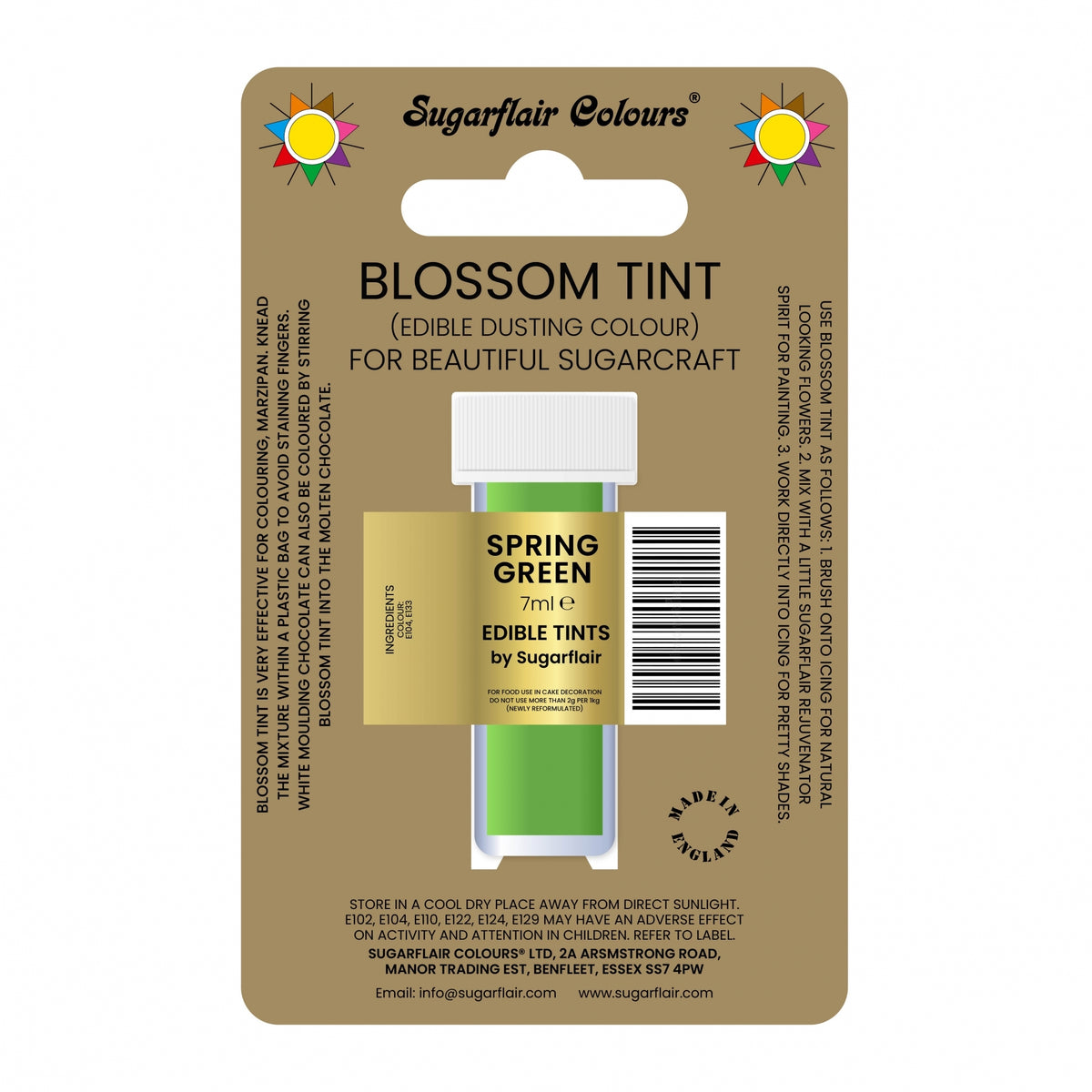 Sugarflair Spring Green - Blossom Tint Dusting Colour