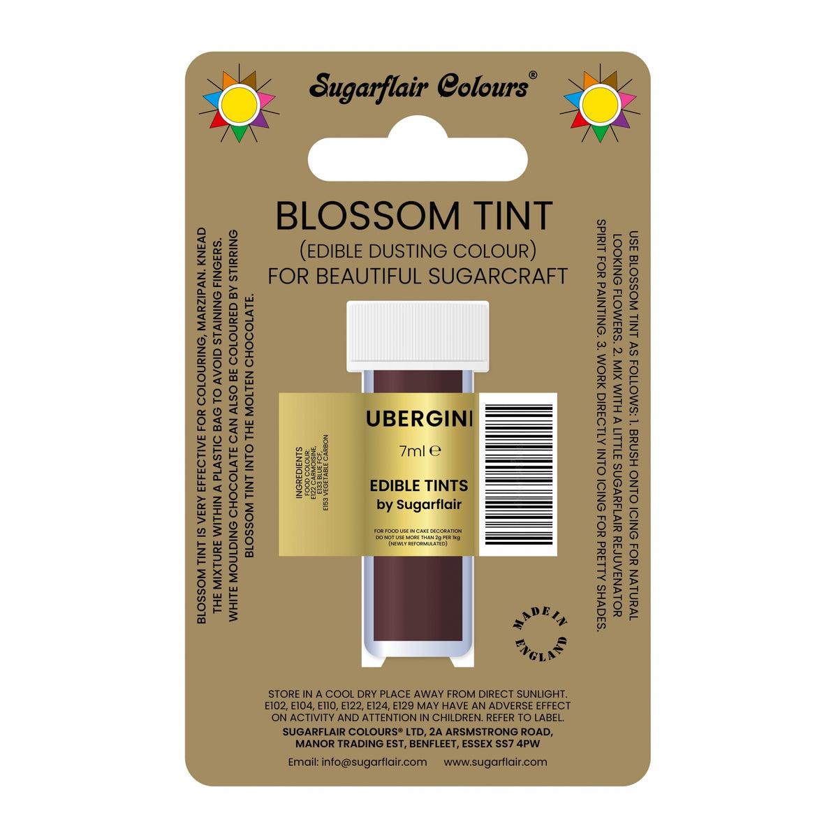 Sugarflair Aubergine - Blossom Tint Dusting Colour