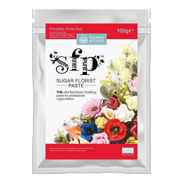 Squires Kitchen Poinsettia Red Sugar Florist Paste