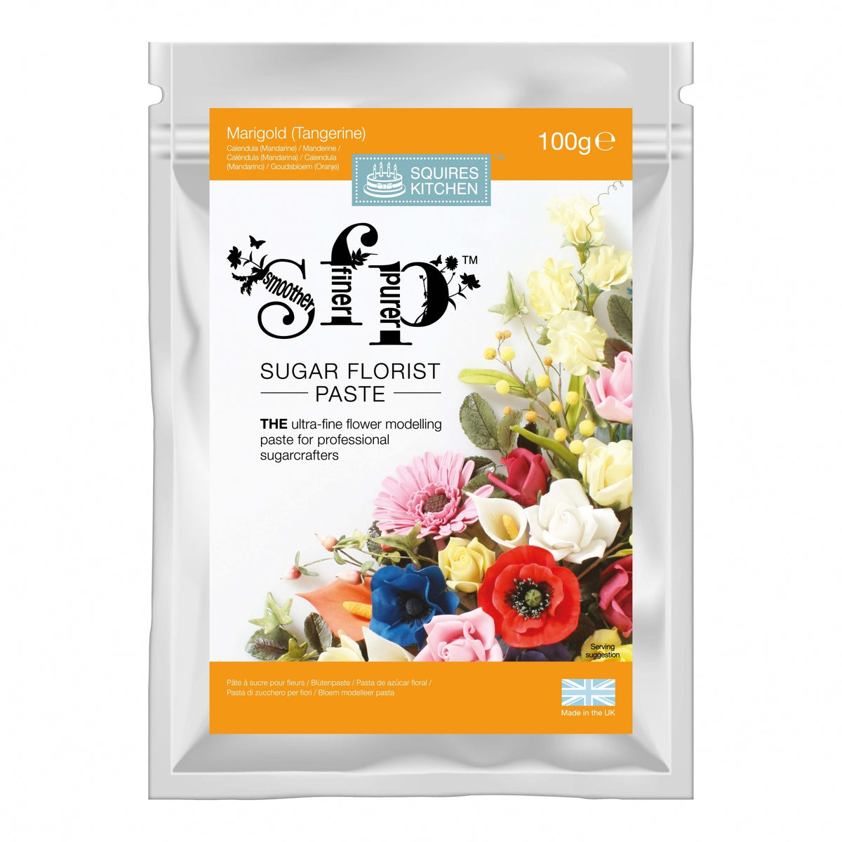 Squires Kitchen Marigold Tangerine - Sugar Florist Paste 100g