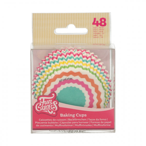 FunCakes Colourful Chevron Baking Cases x 48