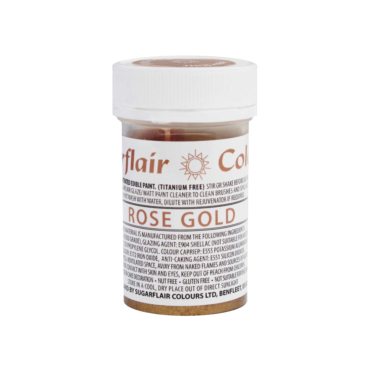 Sugarflair E171 Free Rose Gold - Edible Matt Paint 20g