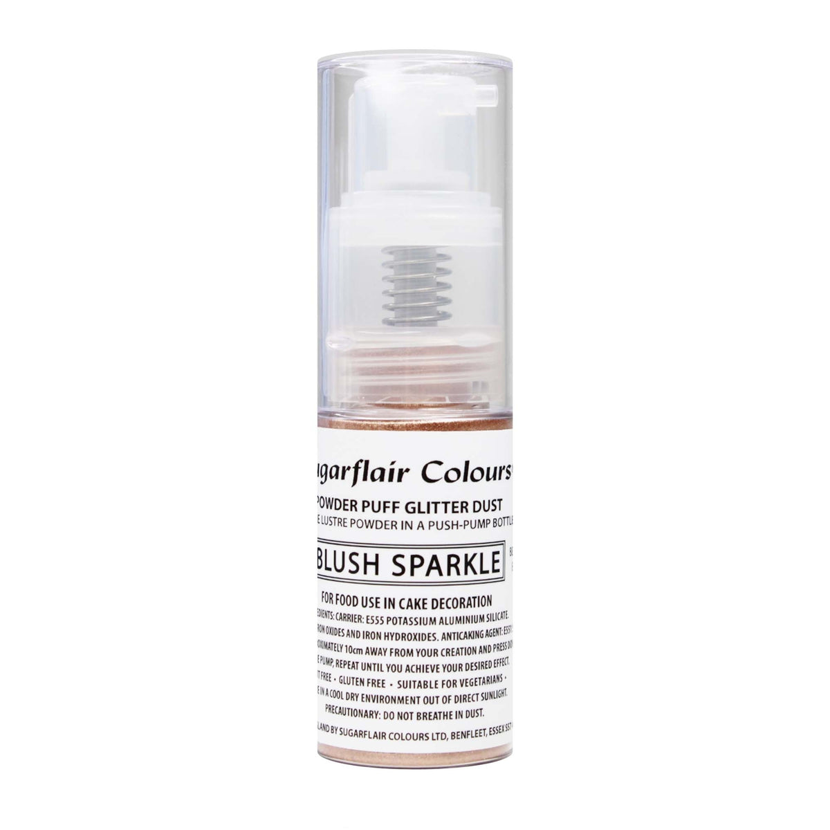 Sugarflair Powder Puff Glitter Dust Spray 10g - Blush Sparkle