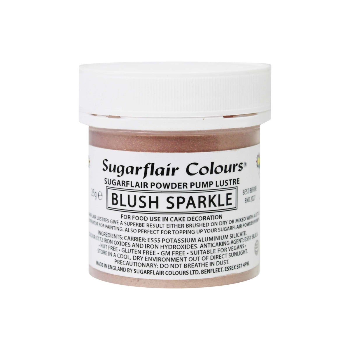 Sugarflair E171 Free - Powder Pump Lustre Refill 25g - Blush Sparkle