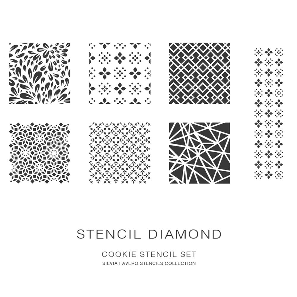 Silvia Favero Diamond Stencil Set Of 7
