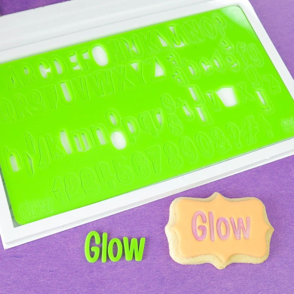 Sweet Stamp Medium Glow Letter & Number Embossing Set
