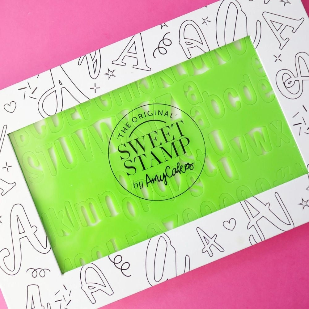 Sweet Stamp Medium Glow Letter & Number Embossing Set