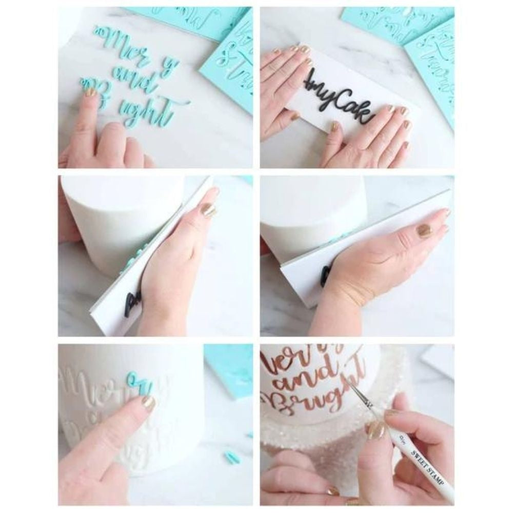 Sweet Stamp Medium Glow Letter & Number Embossing Set