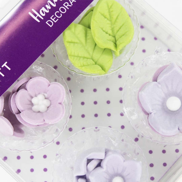 Culpitt Lilac Flower & Leaves Edible Toppers x 16