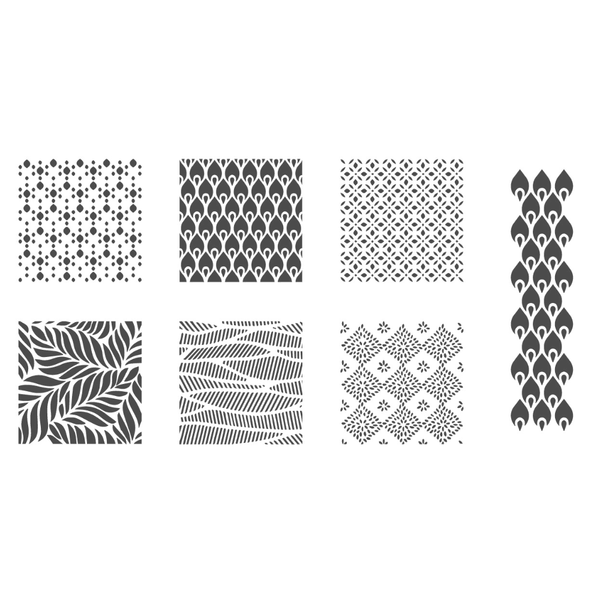 Silvia Favero Platinum Stencil Set Of 7