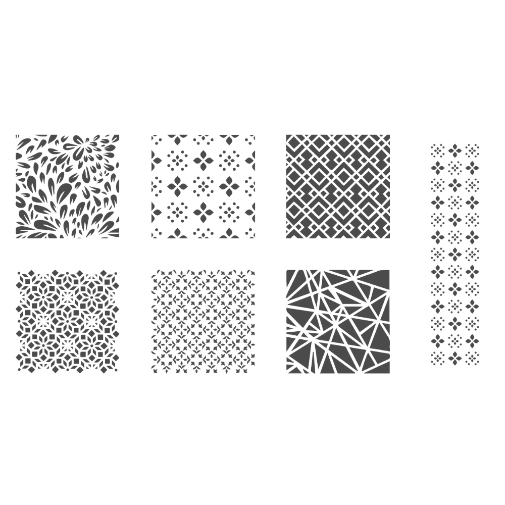 Silvia Favero Diamond Stencil Set Of 7
