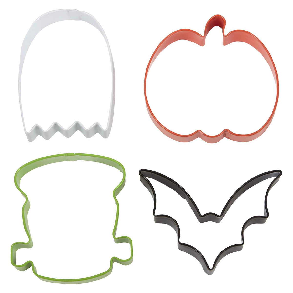 Wilton Bat, Pumpkin, Ghost & Monster - Metal Cookie Cutter Set of 4