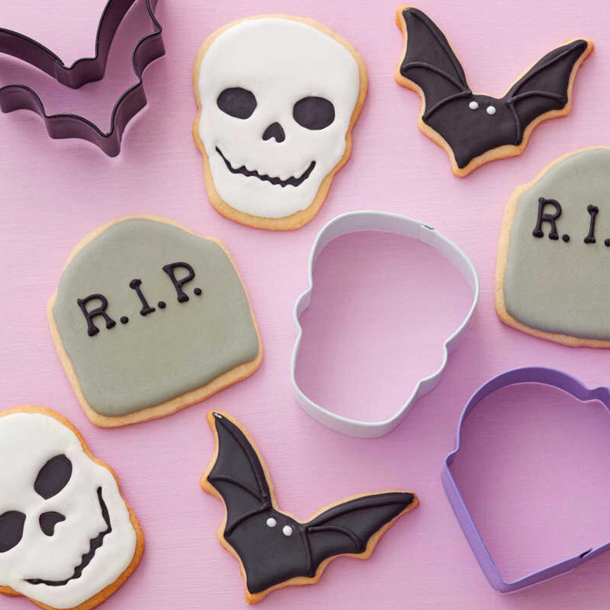 Wilton Bat, Stone & Skull - Metal Cutter Set of 3