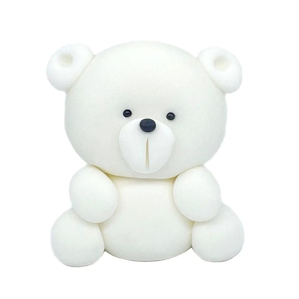 JN Cakes White Teddy Bear - Edible Cake Topper