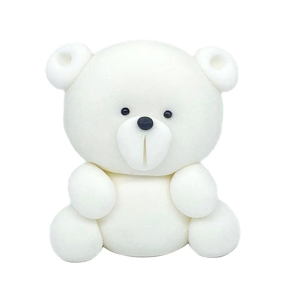 JN Cakes White Teddy Bear - Edible Cake Topper