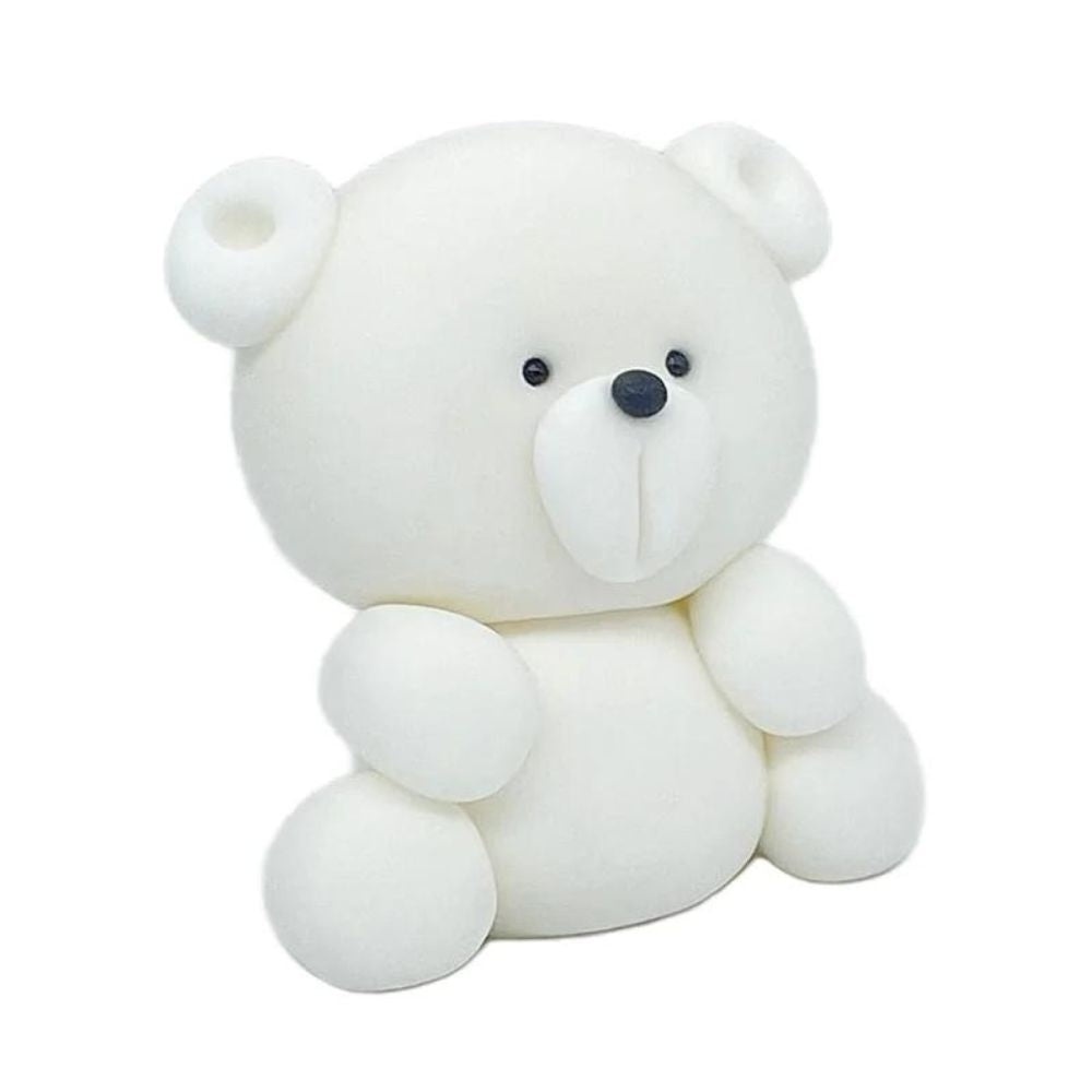 JN Cakes White Teddy Bear - Edible Cake Topper