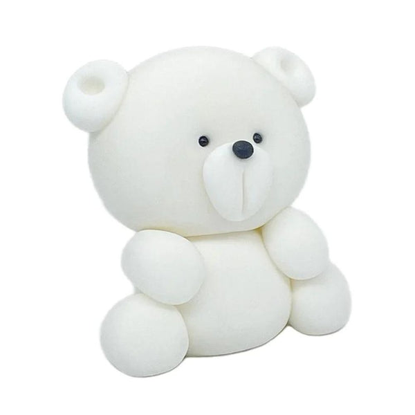 JN Cakes White Teddy Bear - Edible Cake Topper