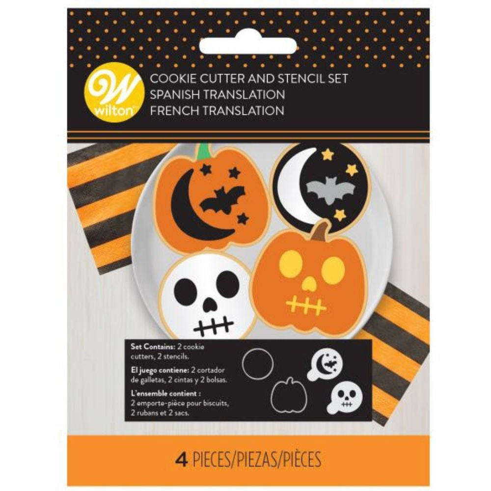 Wilton Halloween Cookie Cutter & Stencil Set Of 4