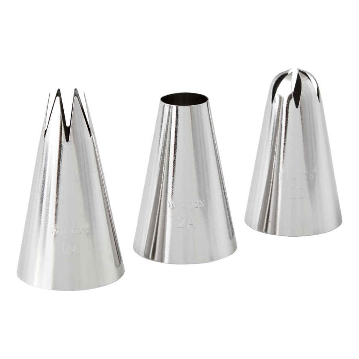 Wilton Piping Tip Extra Large Set Of 3 (No.1M, No.2D, No.2A)