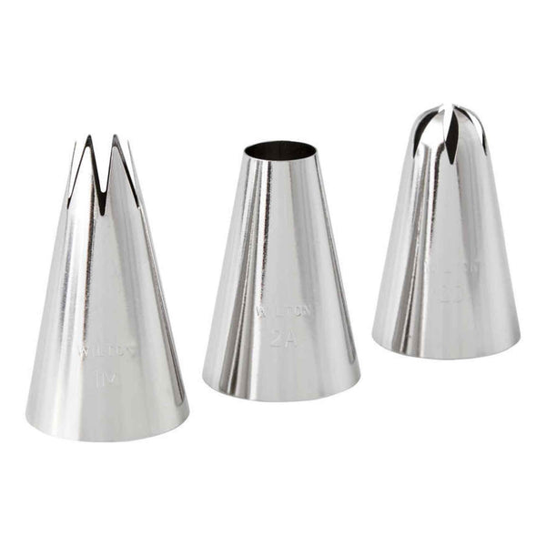 Wilton Piping Tip Extra Large Set Of 3 (No.1M, No.2D, No.2A)