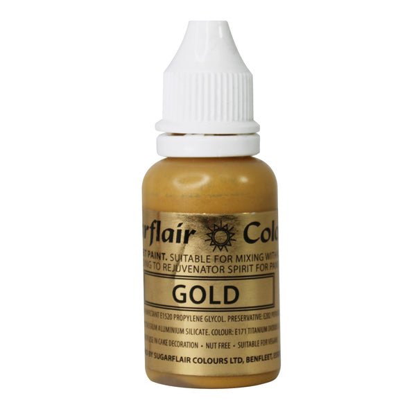 Sugarflair E171 Free - Gold Sugartint Droplet Paint 14ml