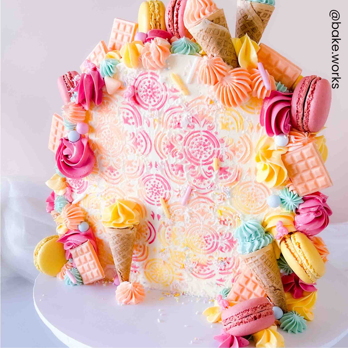 Choctastique White Rainbow Ganache Plate - Pack Of 2