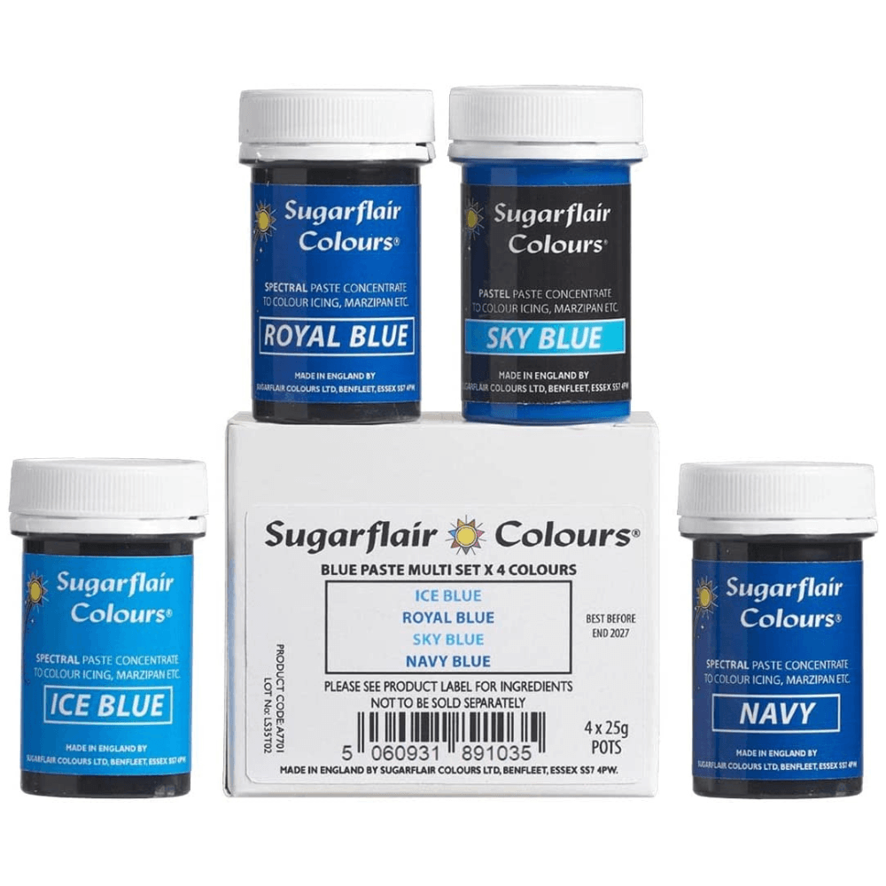 Sugarflair Blues Food Colour Spectral Paste Set Of 4