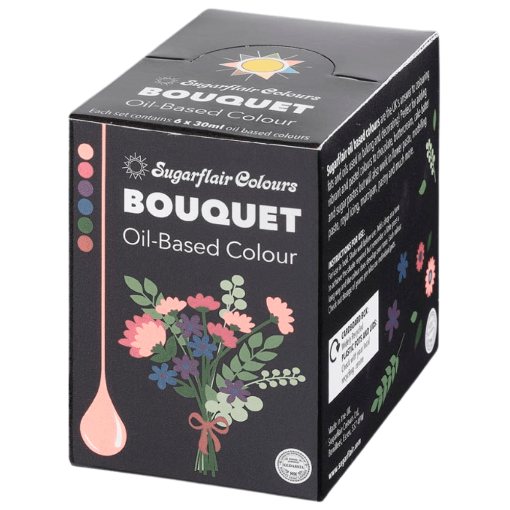 Sugarflair Bouquet - Oil Based Food Colouring 30ml Set Of 6