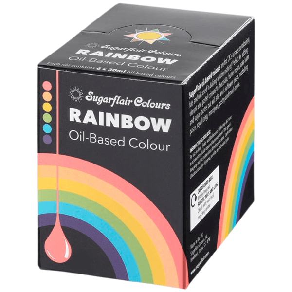 Sugarflair Rainbow - Oil Based Food Colouring 30ml Set Of 6