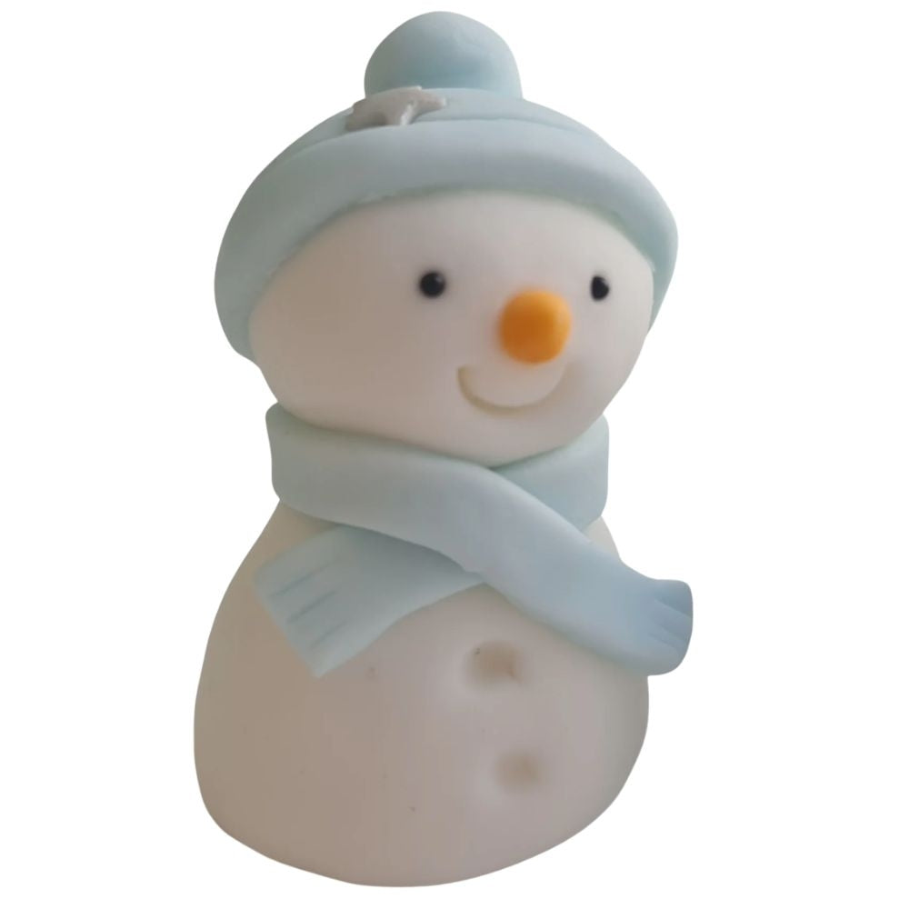JN Cakes Snowman In Blue - Edible Cake Topper