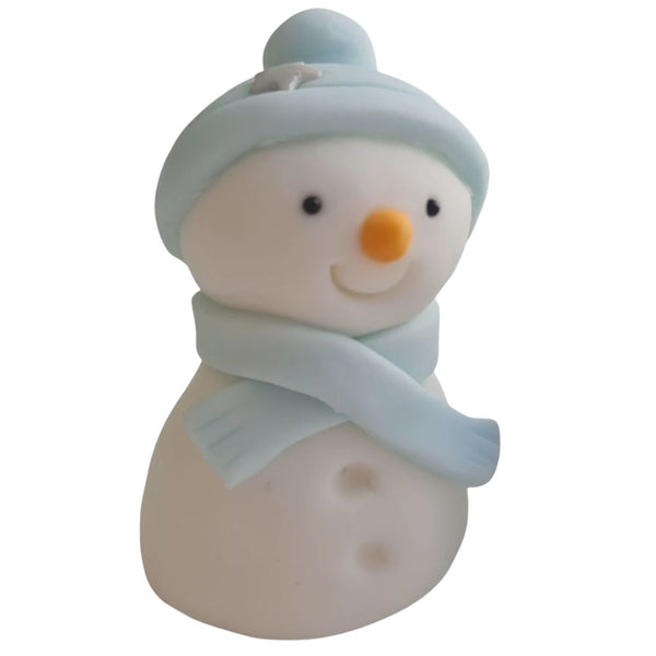 JN Cakes Snowman In Blue - Edible Cake Topper