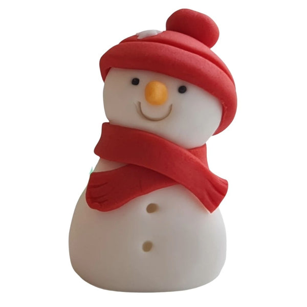 JN Cakes Snowman In Red - Edible Cake Topper