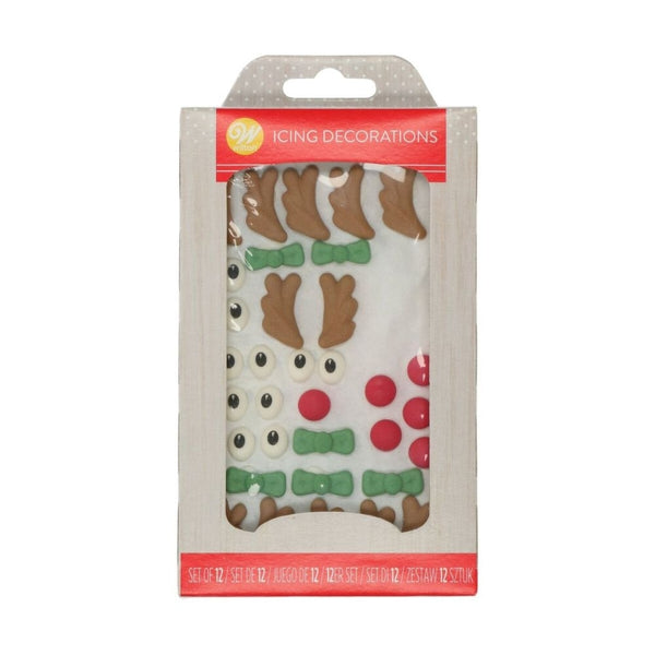 Wilton LOW DATE - Reindeer - Royal Icing Topper Set Of 12 - Wilton [APRIL 2026]