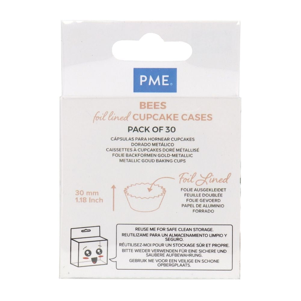PME Bees Foil Baking Cups Pack Of 30 - PME