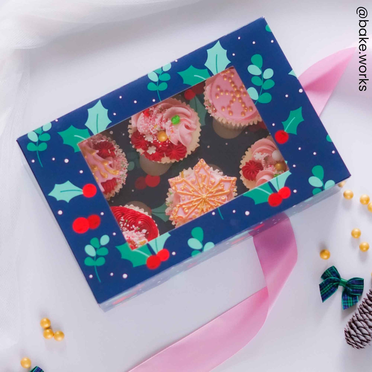 Simply Making Holly & Berries Cupcake Box