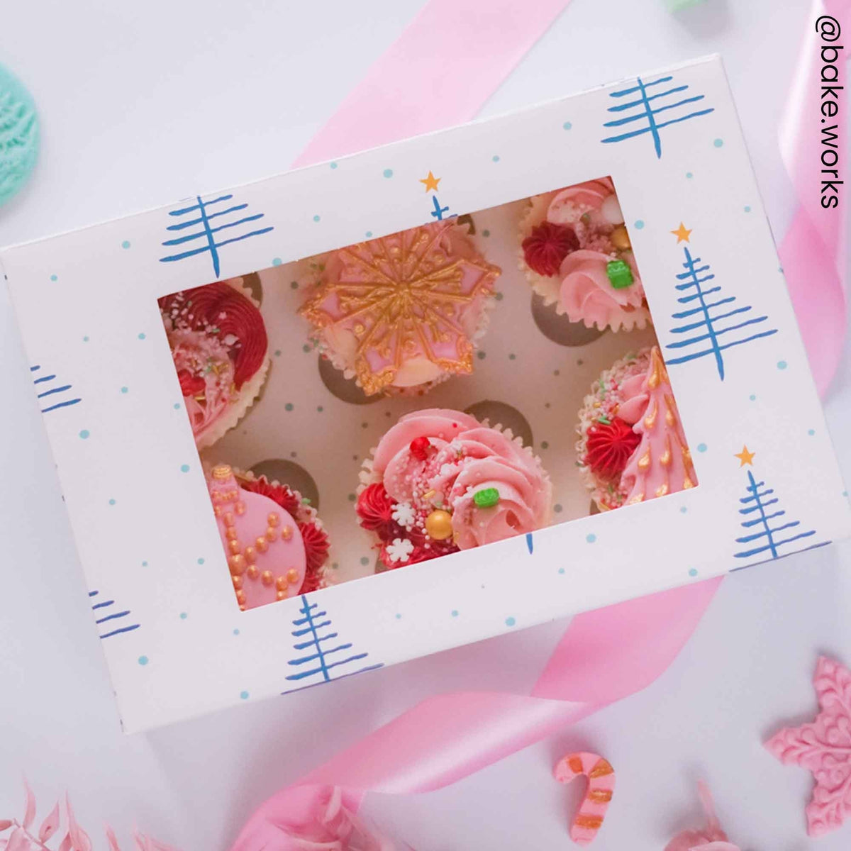 Simply Making Nordic Trees Cupcake Box