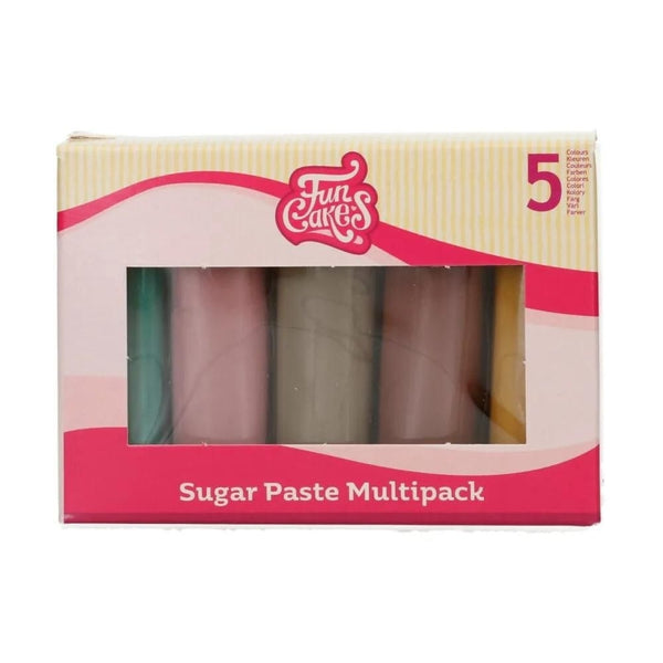 FunCakes EXPIRED - FunCakes Sugar Paste Multipack Earth Colours 5 x 100g [AUG 2025]