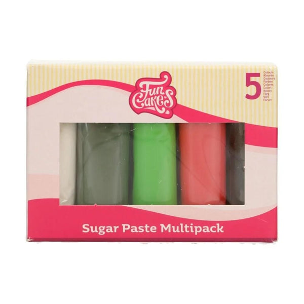 FunCakes Christmas Colours Sugarpaste Multipack 5 x 100g