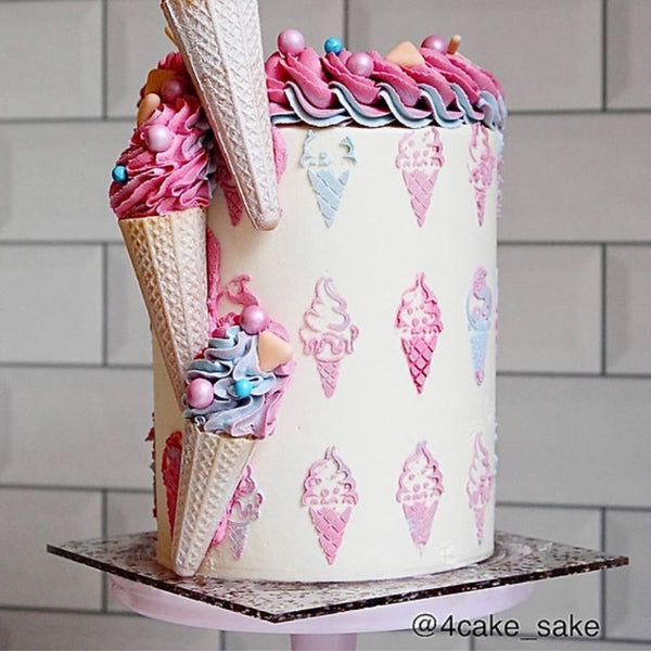 Belsize Cakes Vintage Ice Cream Cake Stencil