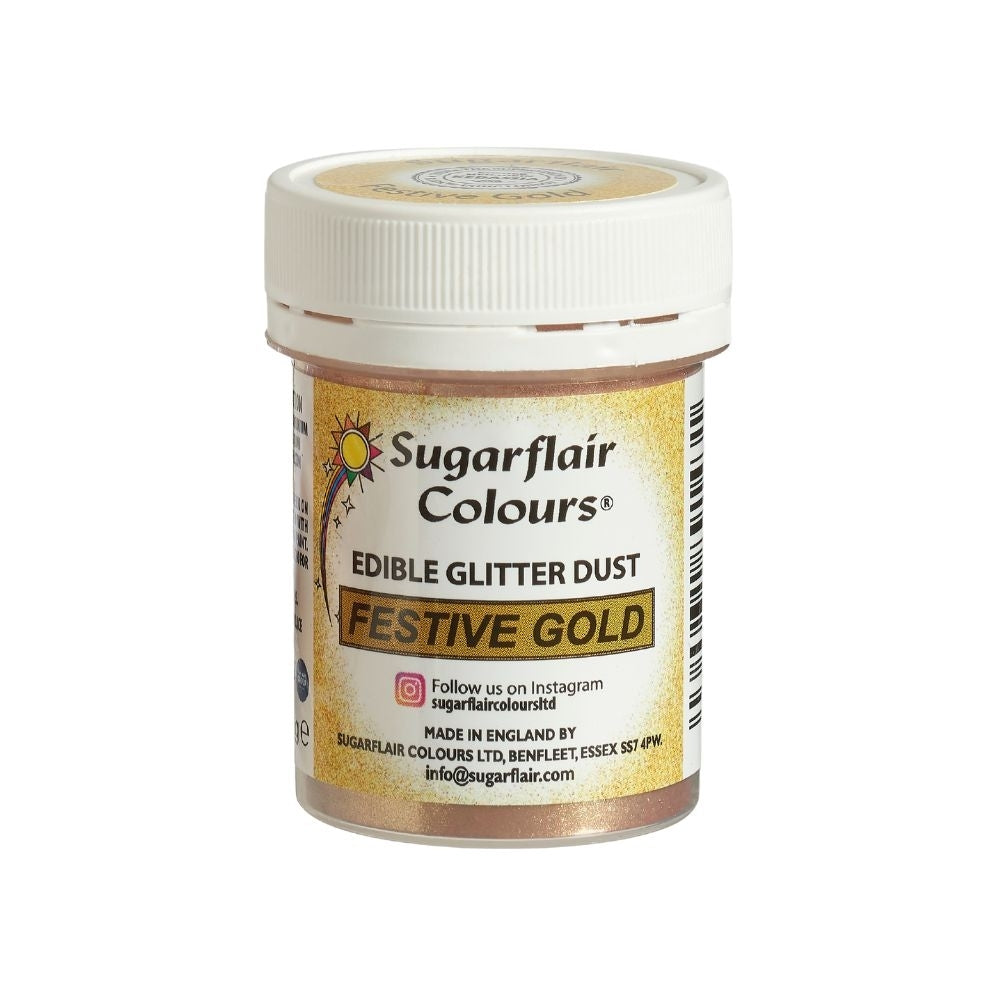 Sugarflair Festive Gold - Edible Glitter Dust 10g