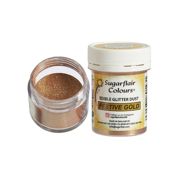 Sugarflair Festive Gold - Edible Glitter Dust 10g