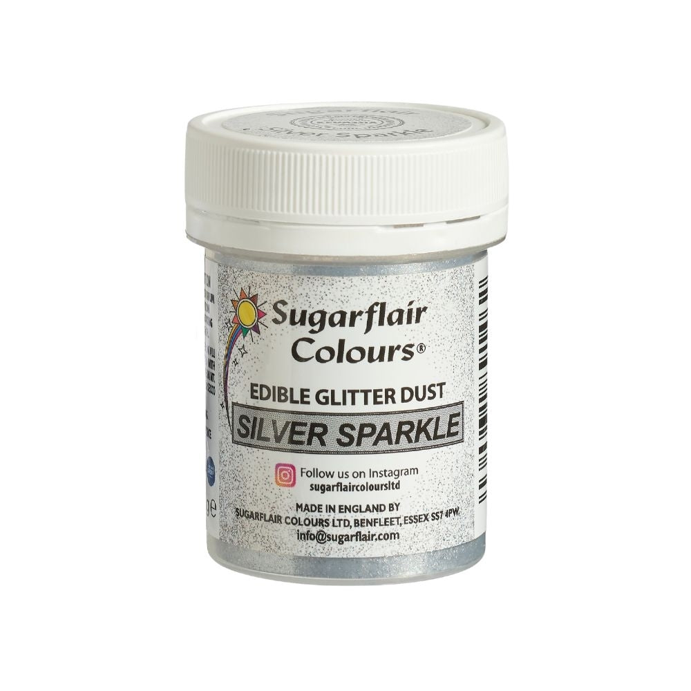 Sugarflair Silver Sparkle - Edible Glitter Dust 10g